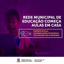 Secretaria de Educação começa aulas a distância