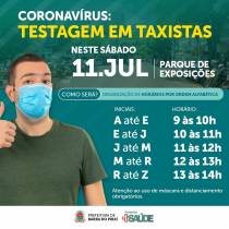 Prefeitura realiza testagem em massa para taxistas